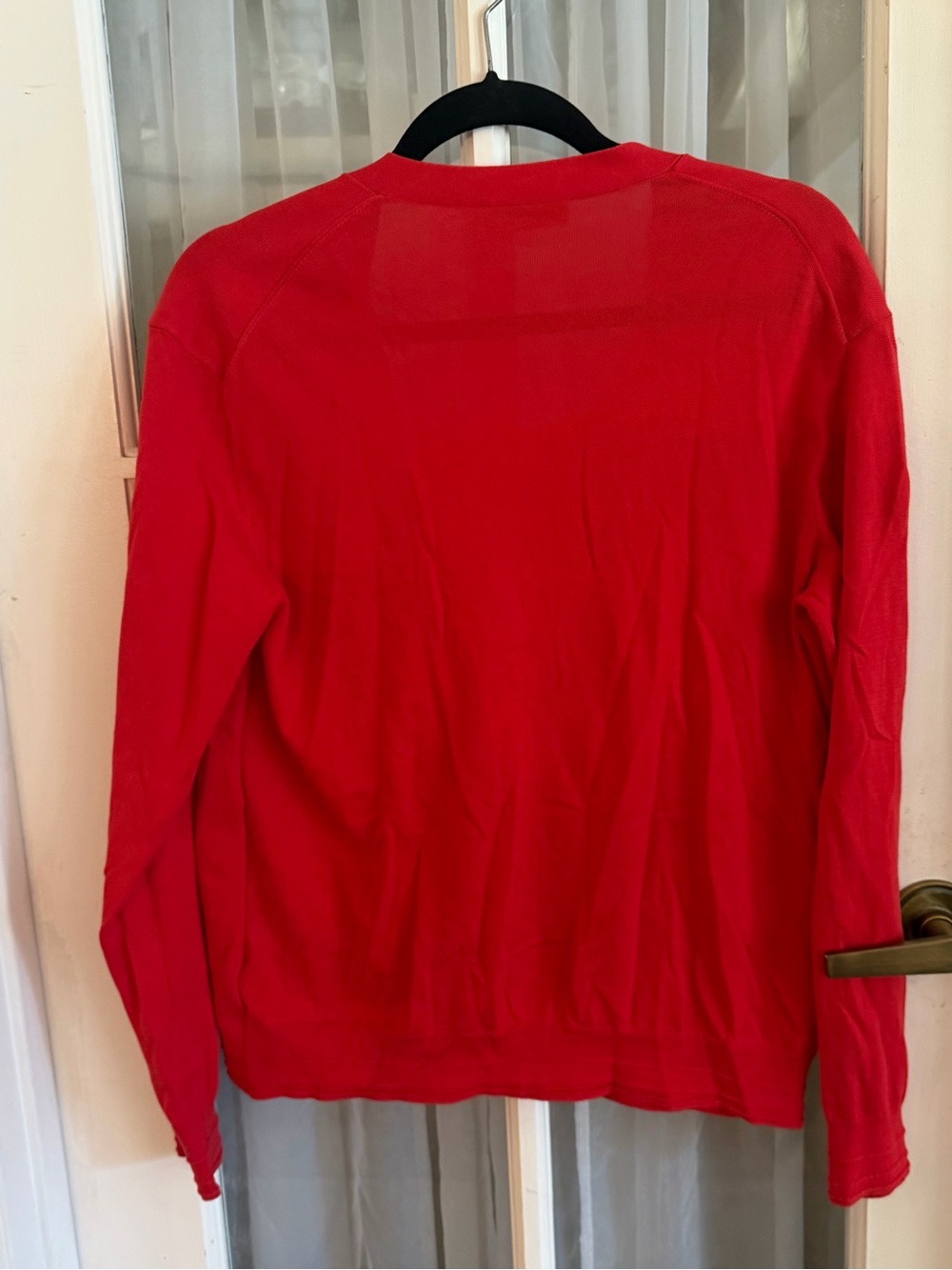 GUC SZ L Tory Burch Red Cardigan with Logo Buttons - Picture 4 of 6